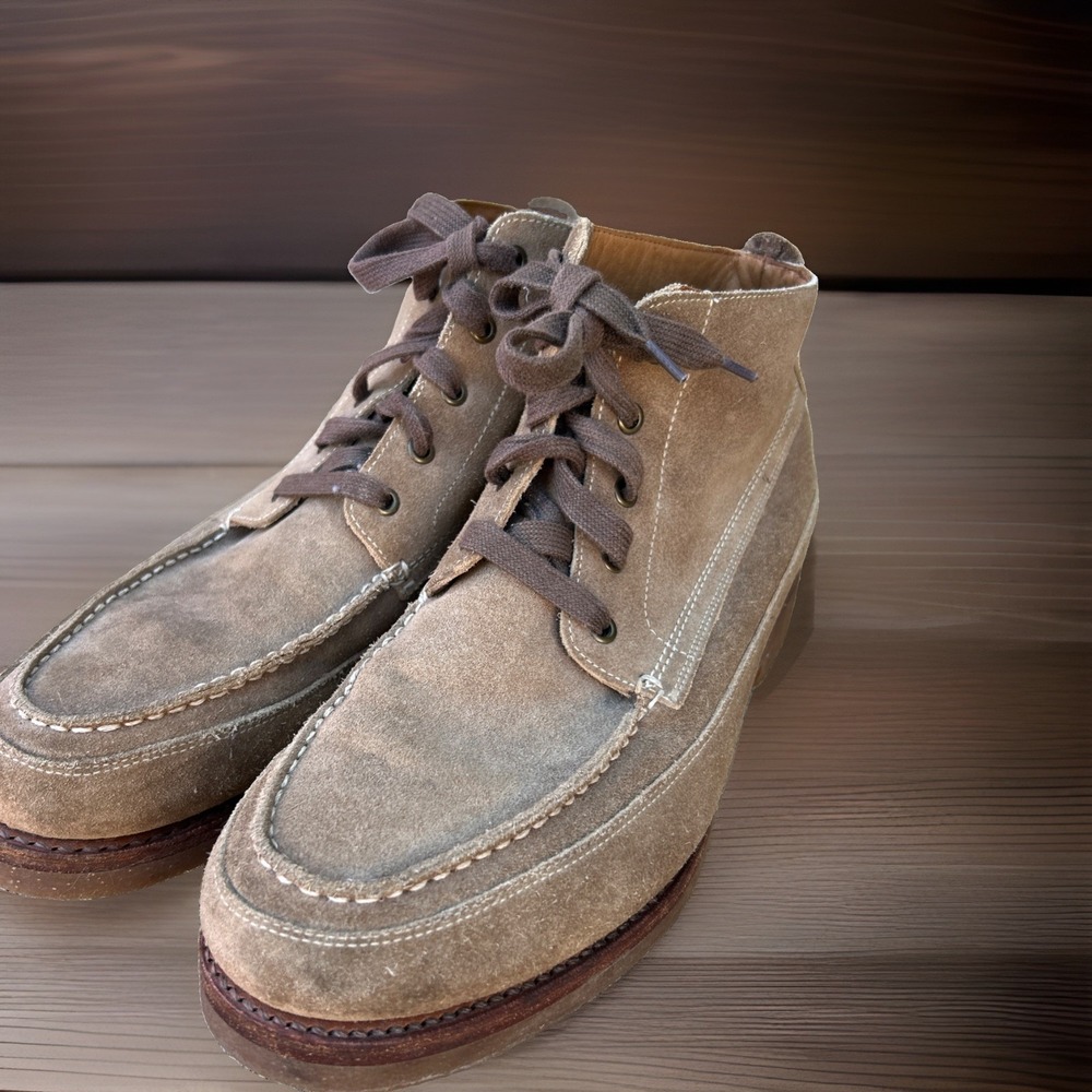 Frye Field Chukka Boots Men Size11.5  Beige Ankle Lace Up Casual Suede Shoes